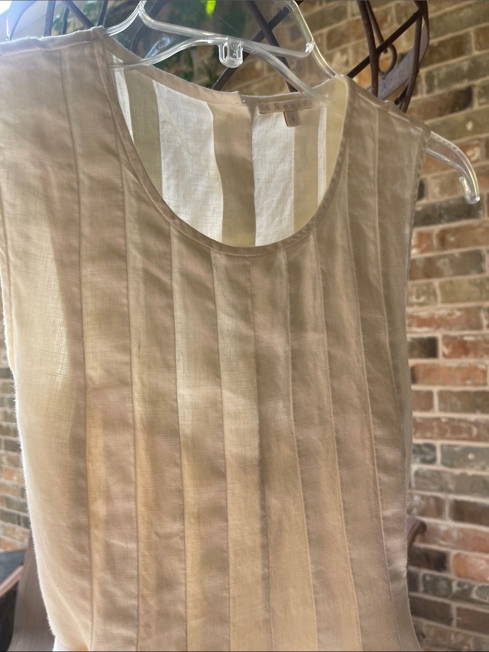 Theory Sleeveless Cream Midi Dress - Picture 3 of 9